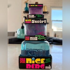 NeeDoh Nice Cube Swirl Trio in Blue, pink, and purple!